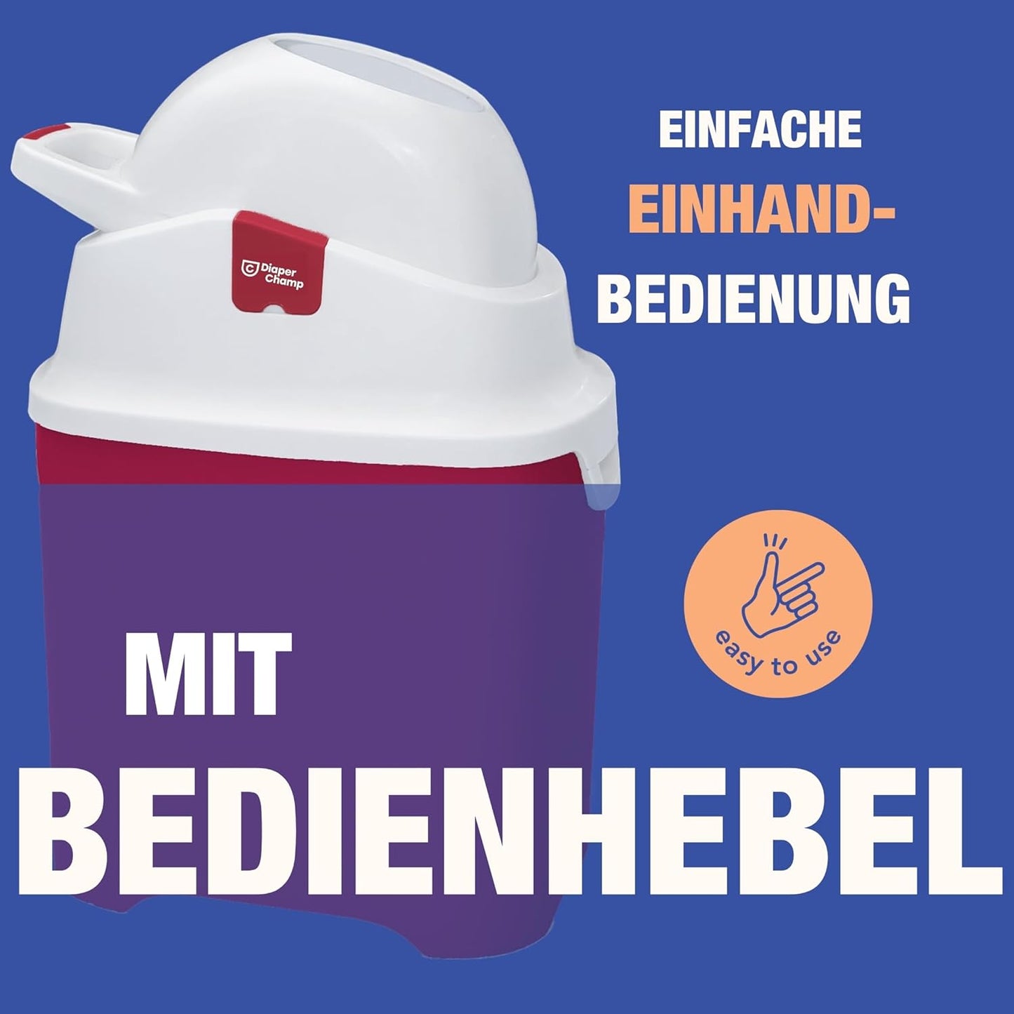 Geruchsdichter Windeleimer, cherry/weiss