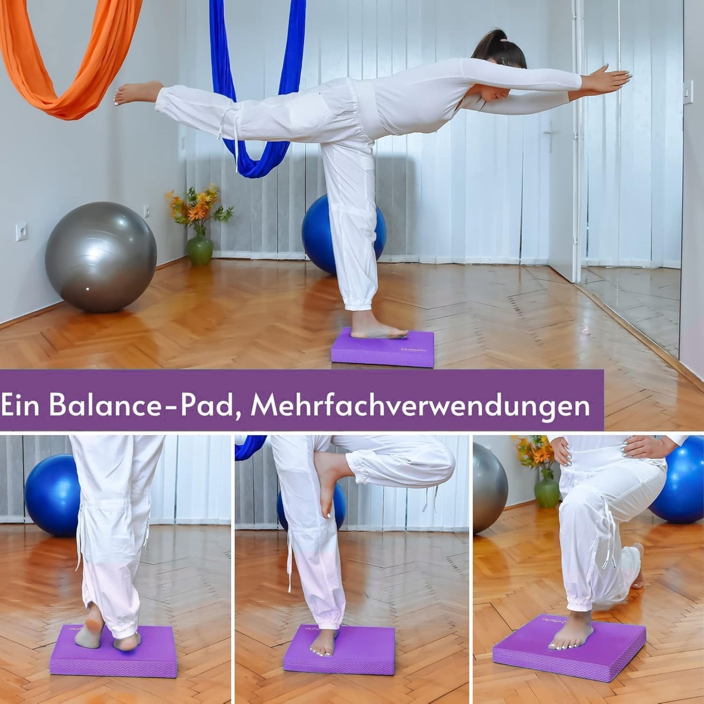 Balance Pad für Stabilität und Koordination, 44x34x5 cm Lila