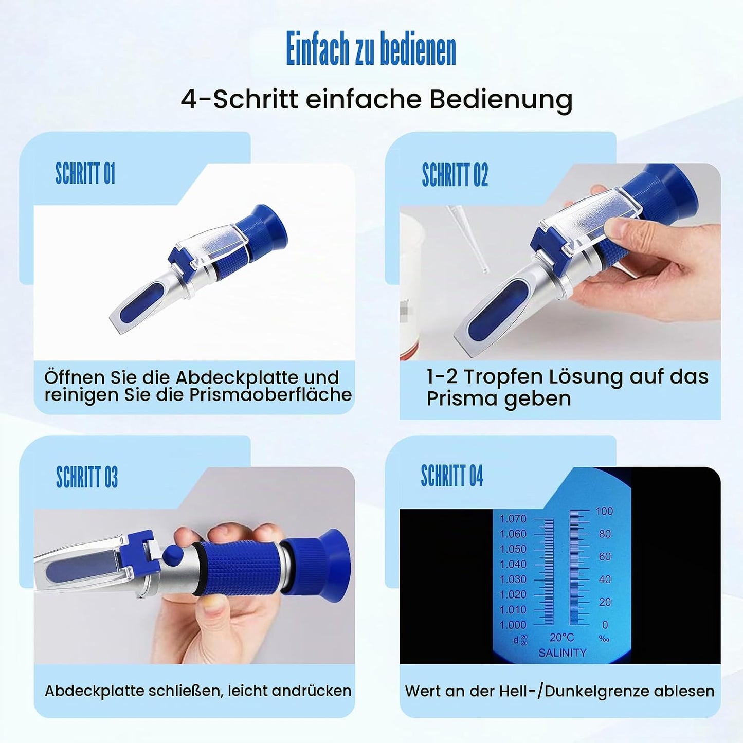 Salzgehalt-Refraktometer für Aquarien, Salzgehalt Refraktometer-01