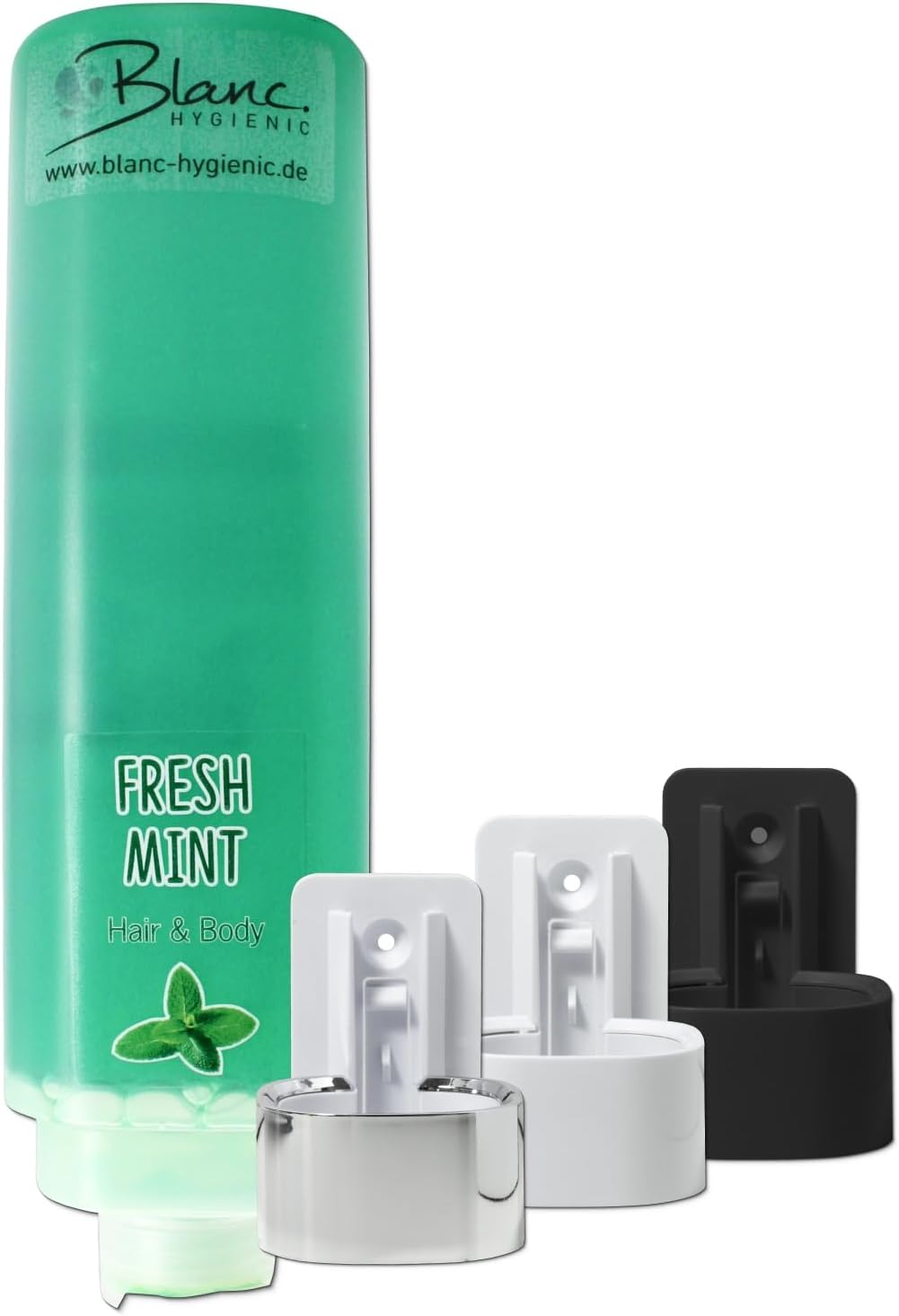 Shampoo-Duschgel-Set mit Halterungen (16-teilig), frisch ohne Wandhalterung