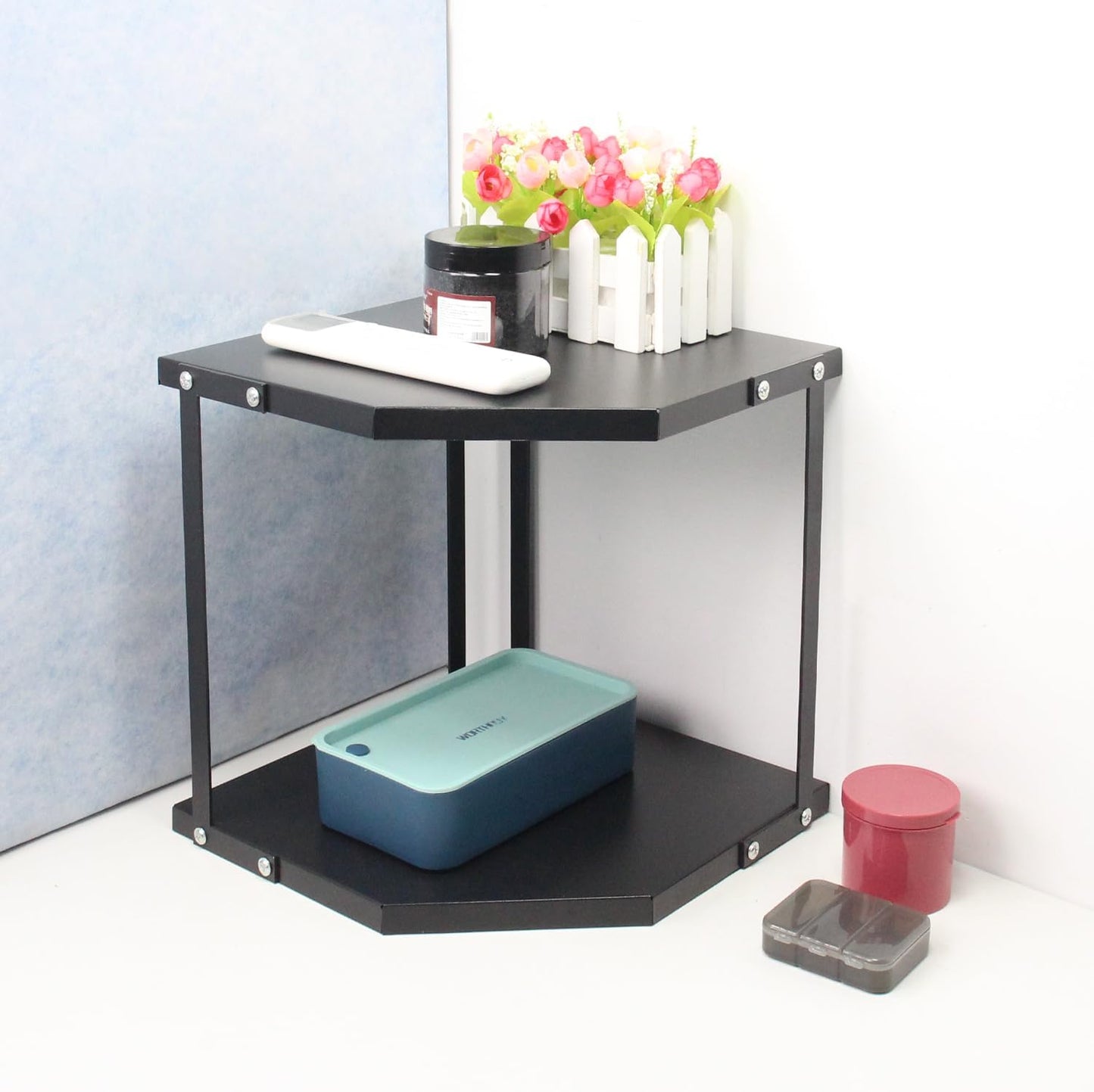 Küchen Aufbewahrungsregal, 2-tier Schwarz