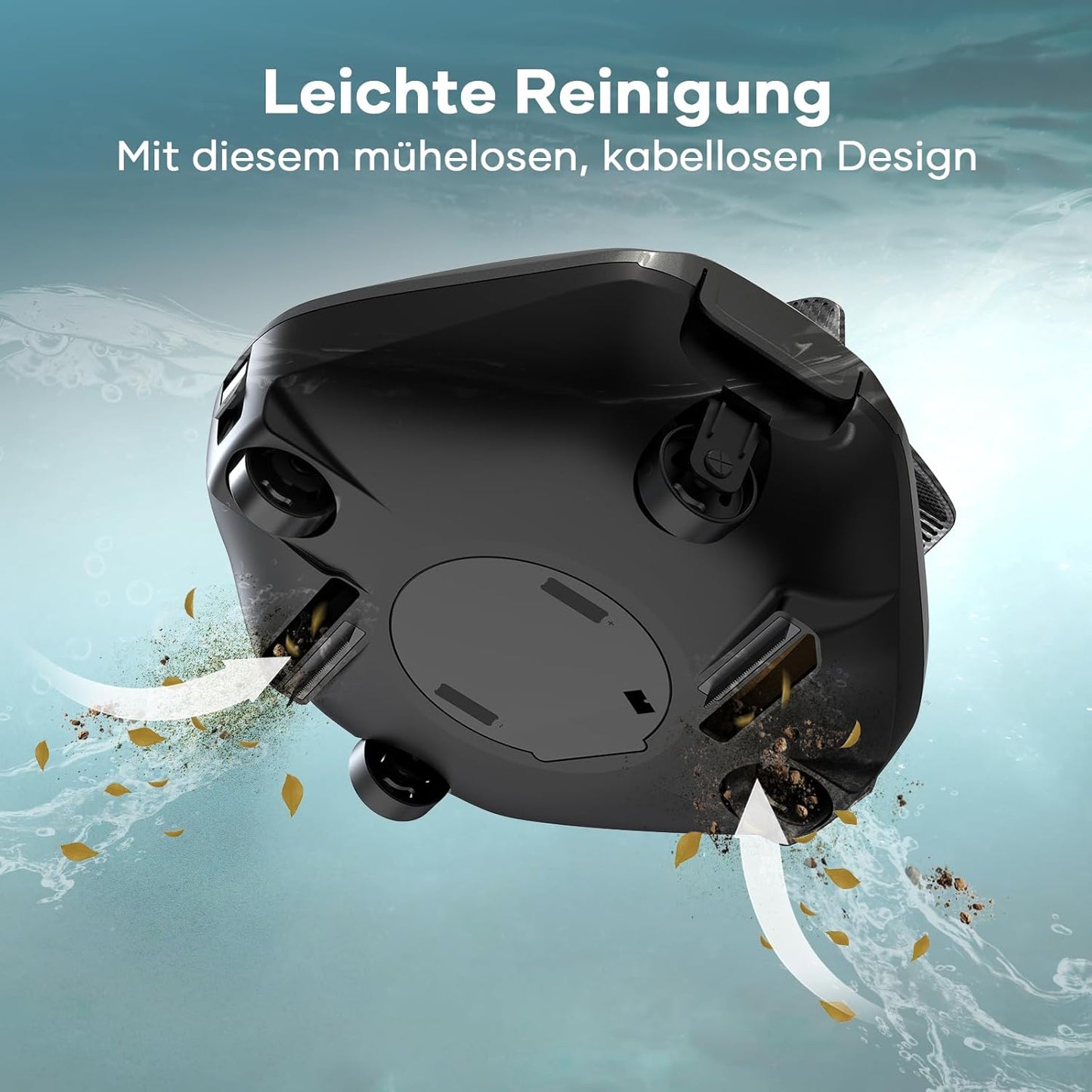 Kabelloser Poolroboter, Dunkelgrau