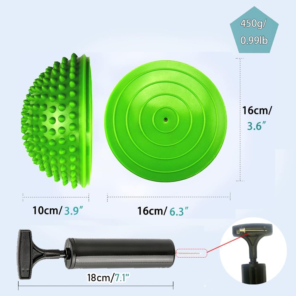 Balance-Igel Set mit Luftpumpe, grün