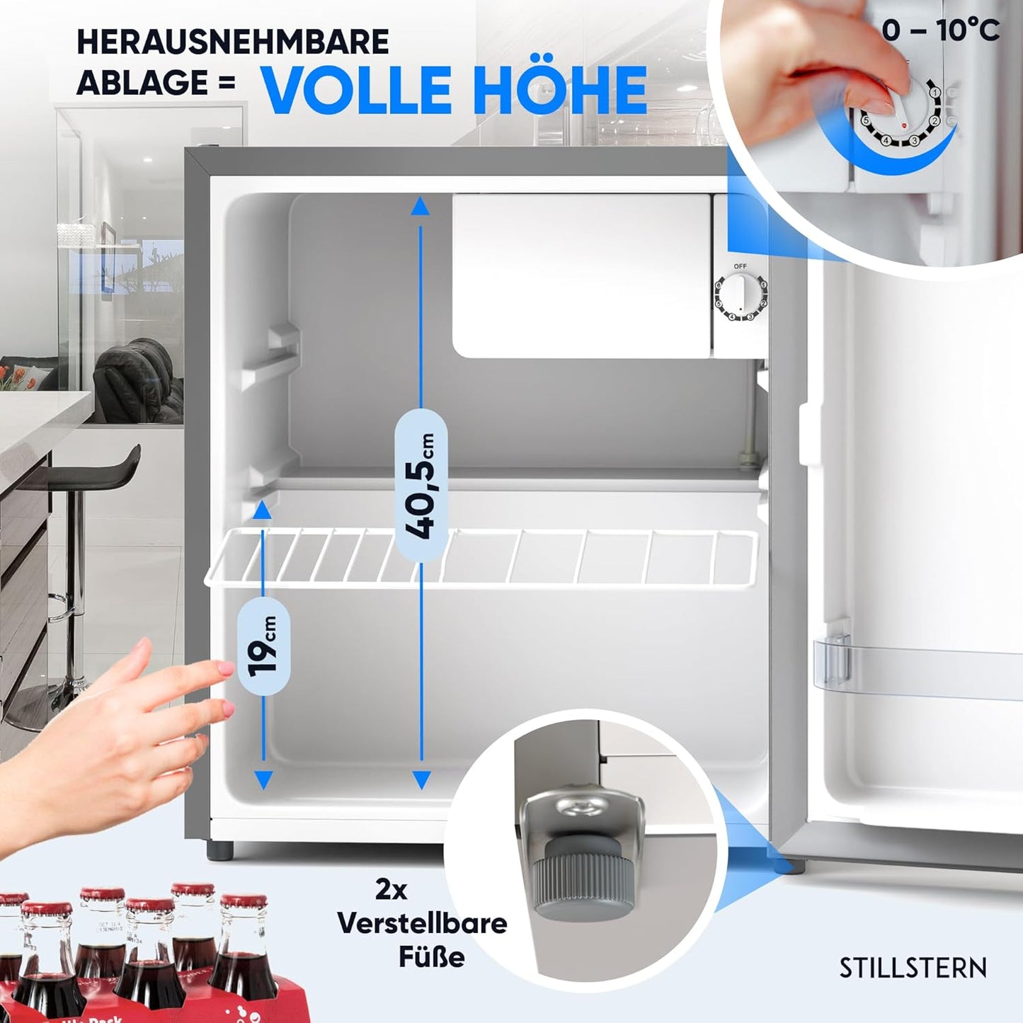 Mini-Kühlschrank mit Schloss, Silber