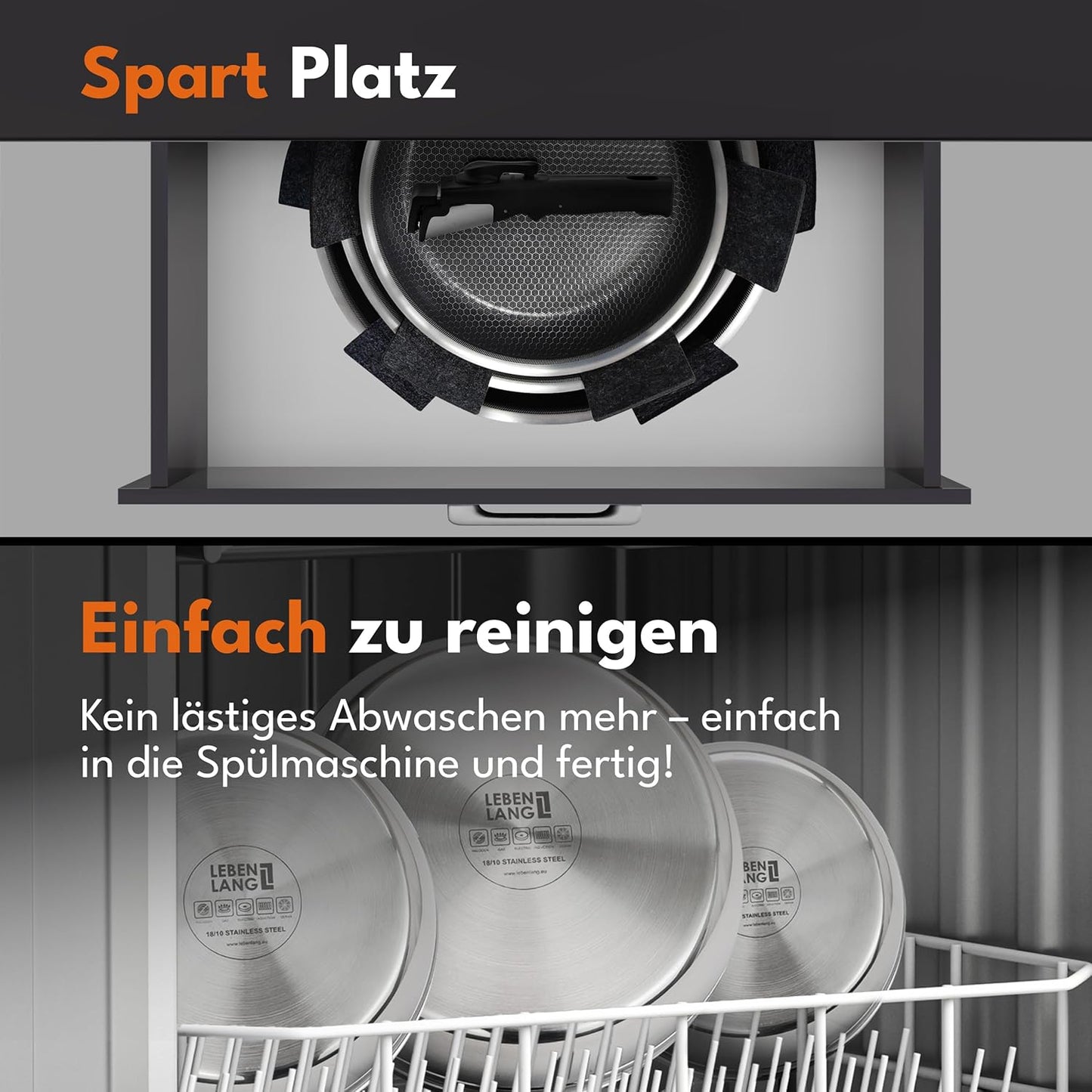 Pfannenset mit Abnehmbarem Griff (4-teilig)