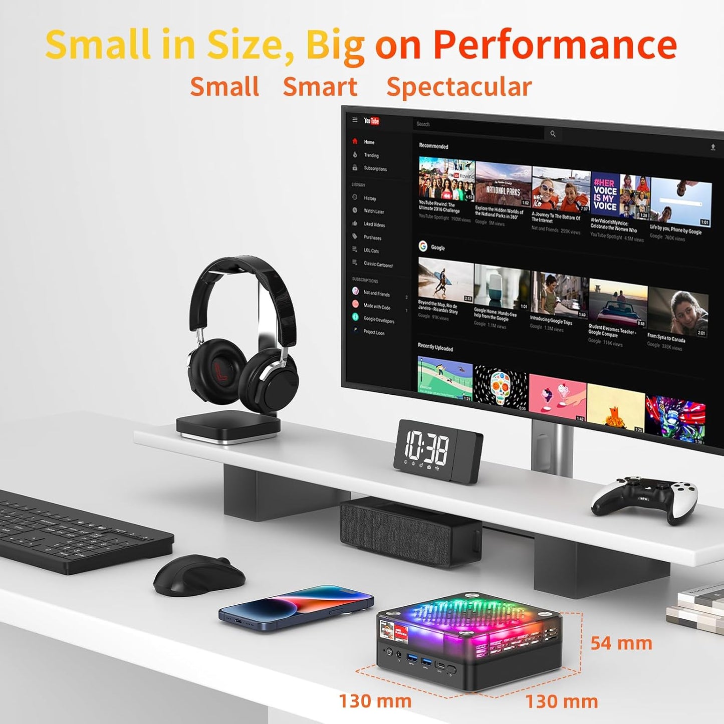 HA7 Gaming Mini PC Barebone mit Ryzen 7 7840HS, 4K Triple Display, barebones