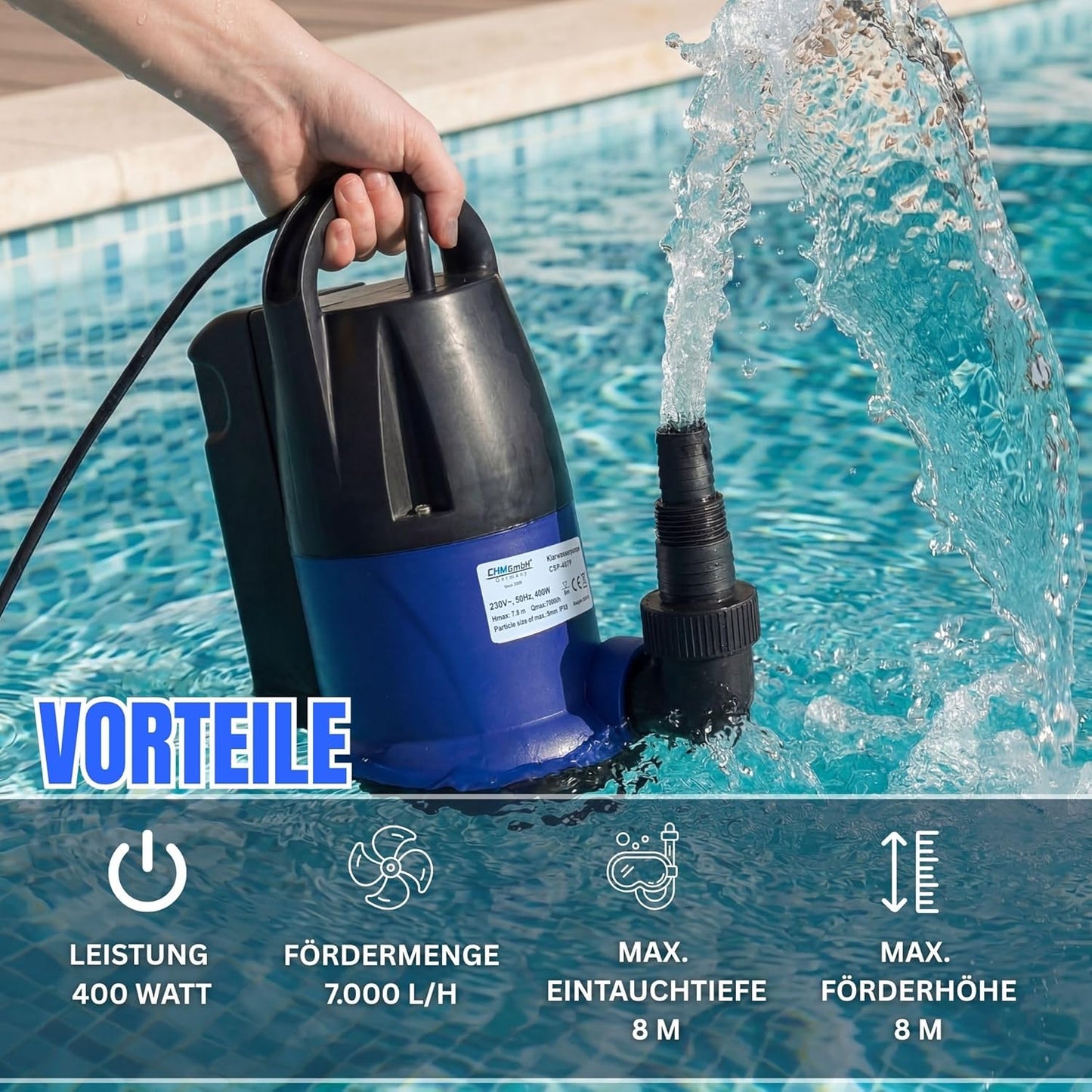 Tauchpumpe mit Schwimmerschalter