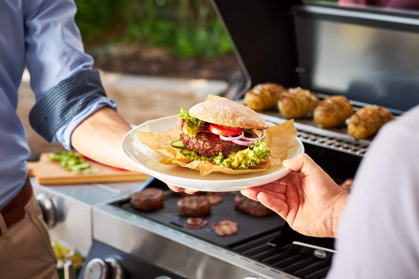 Barbecue Burger-Set mit Presse und Wender, Burger-Set 3-tlg.