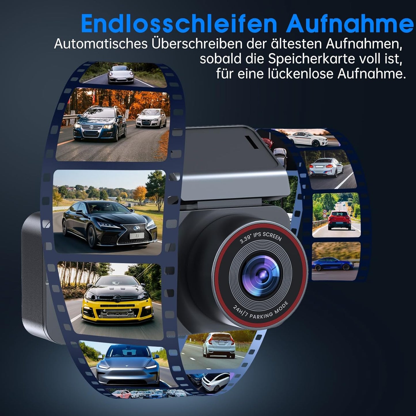 Dashcam Auto für Vorne und Hinten, 339CT