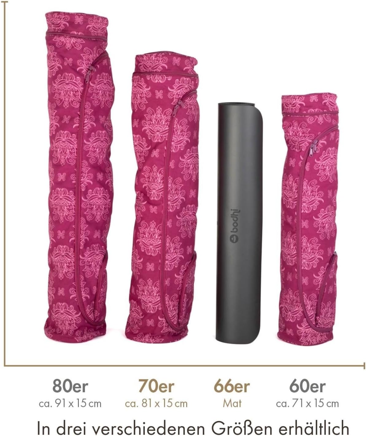Yogatasche ASANA Bag für Matte & Zubehör, Mandala/Dunkelblau 60 cm
