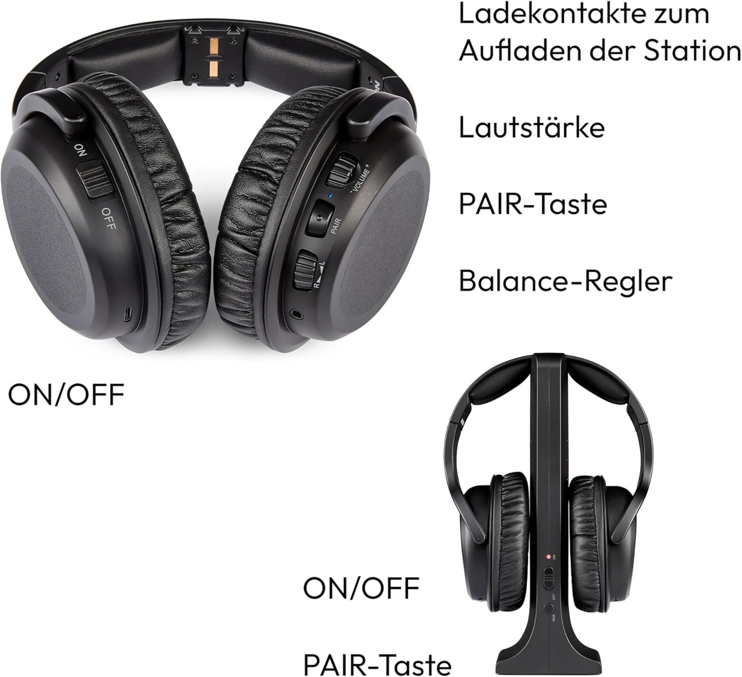 Kabellose Over-Ear Funkkopfhörer HS-1