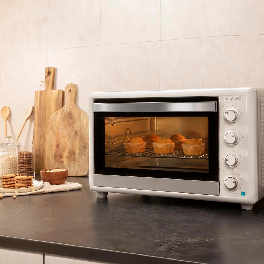 Mini-Ofen 60L mit Drehspiess (12 Funktionen), Weiss 60L | 2200 W