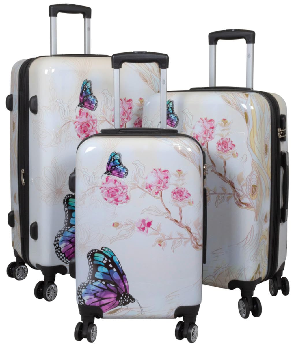 Hartschalen Kofferset mit Motivprint (3-teilig), Asia Butterfly
