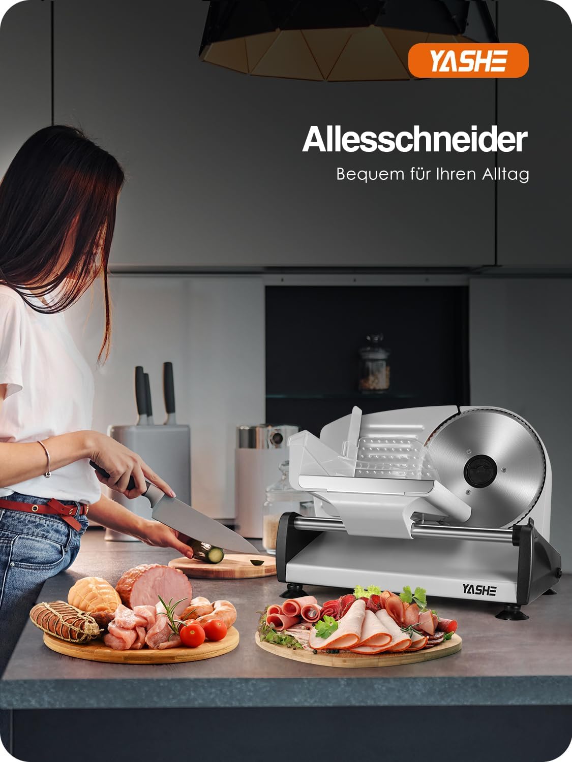 Elektrischer Allesschneider mit Messer