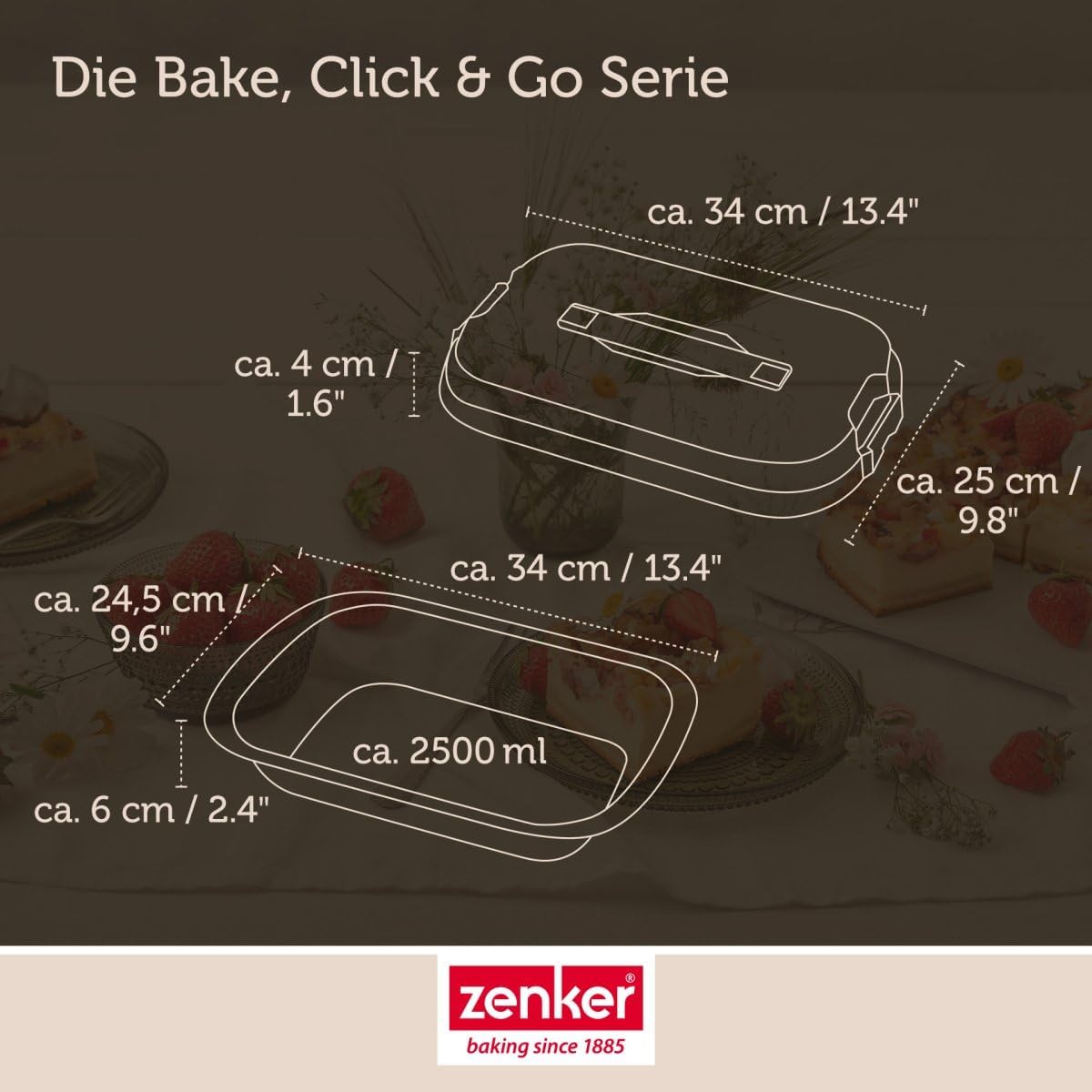 Click&Go Auflaufform mit Haube, Dessert- und Auflaufform mit Haube