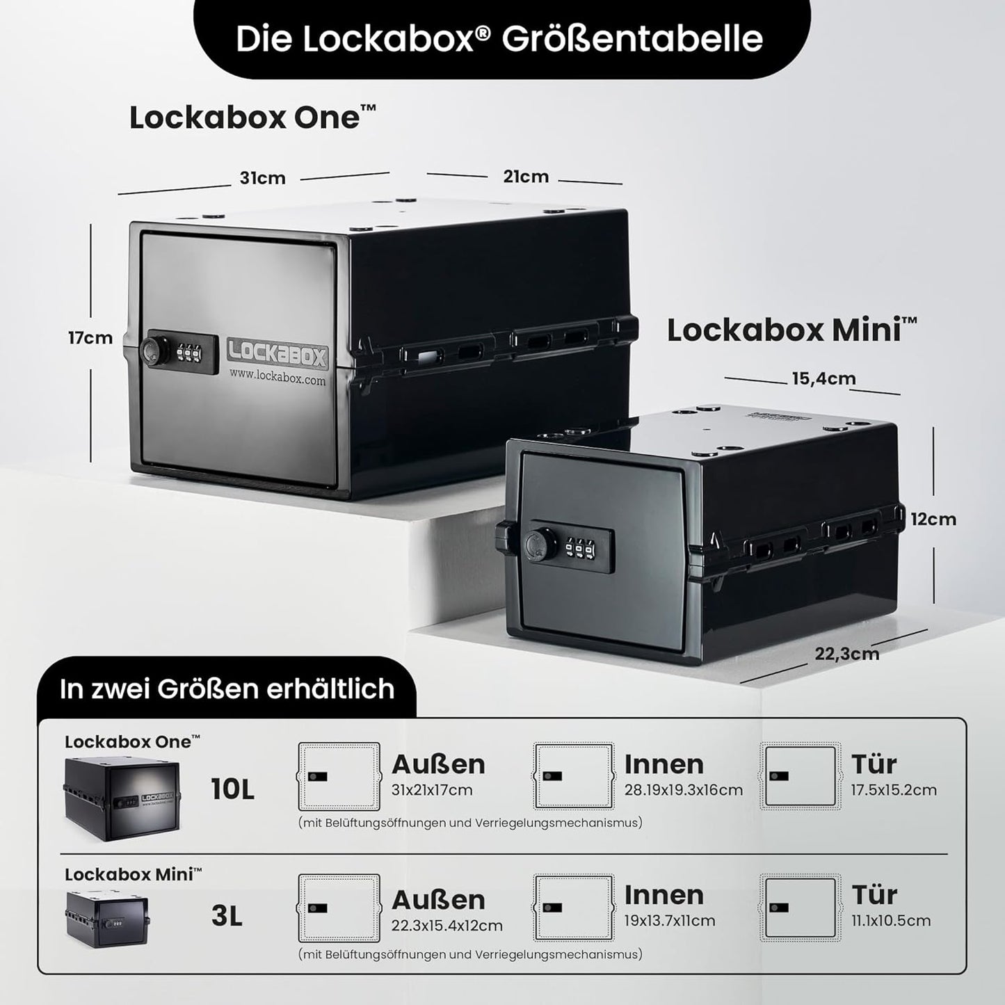 Abschliessbare Aufbewahrungsbox One mit Zahlenschloss, Jet