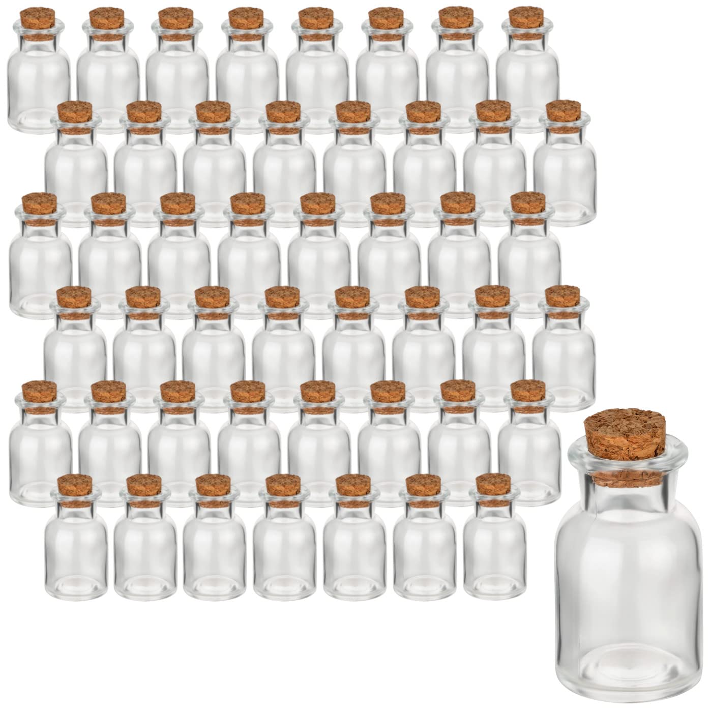 Gewürzgläser-Set mit Korken (48 Stück, 30 ml), Transparent 30ml - 48 Stück