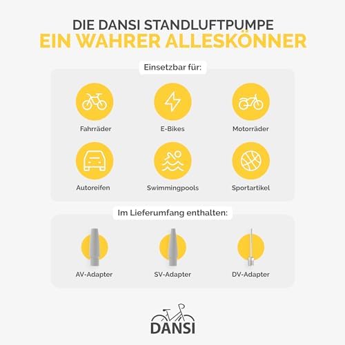 Stand-Fahrradpumpe für alle Ventile mit Manometer, COMFORT