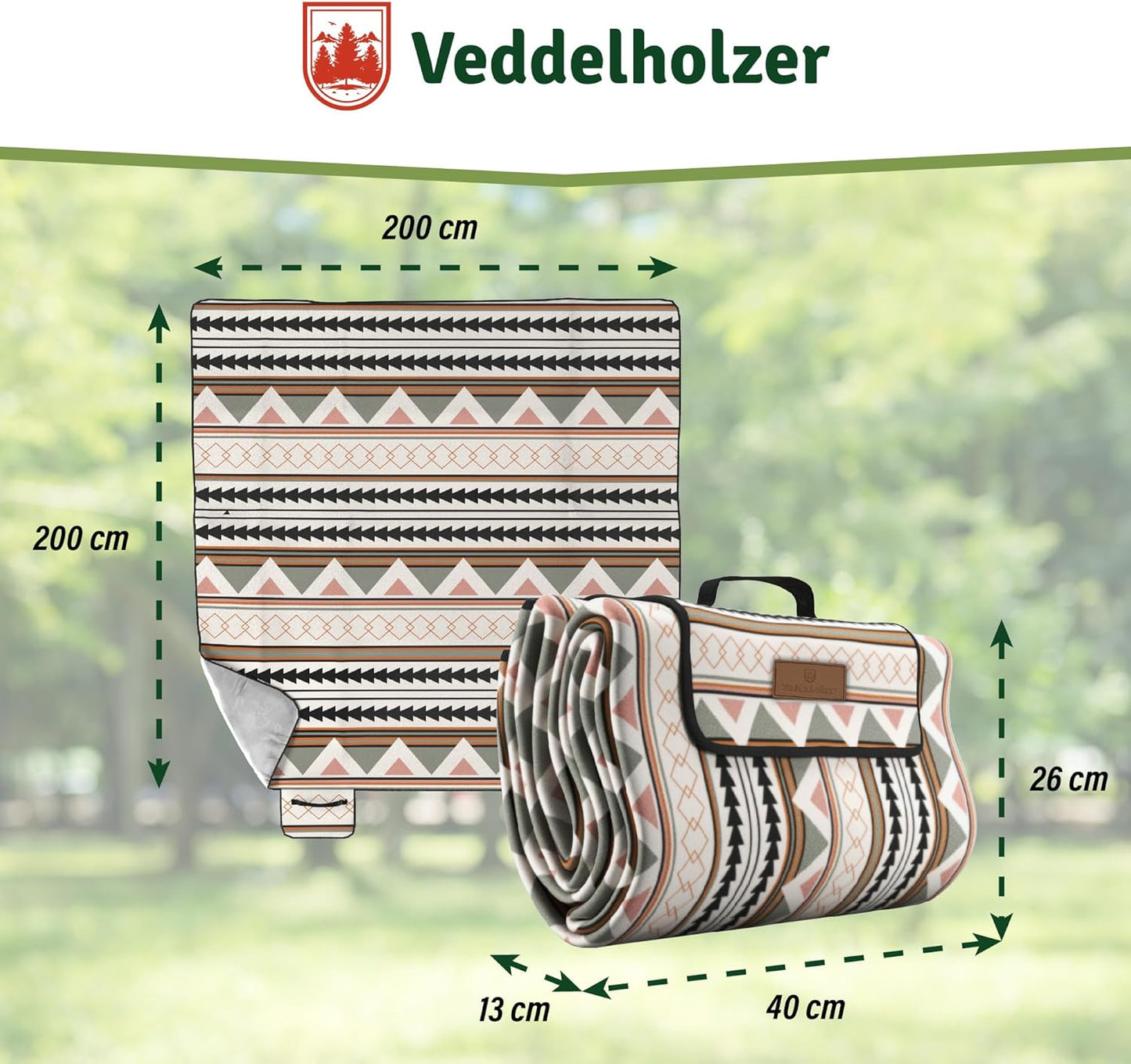 Boho Picknickdecke XXL wasserdicht & sandfest, Boho