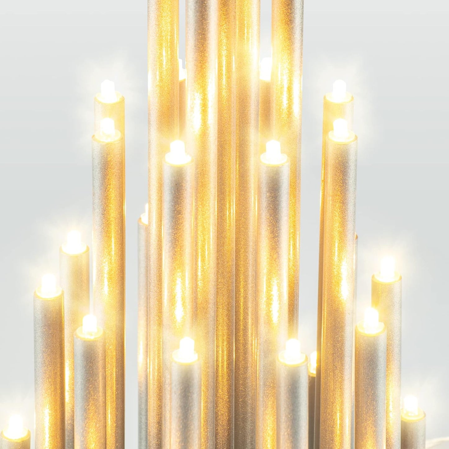LED Pyramide mit Timerfunktion, 33 LEDs, 01 Stück - 33 Leds Silberfarben