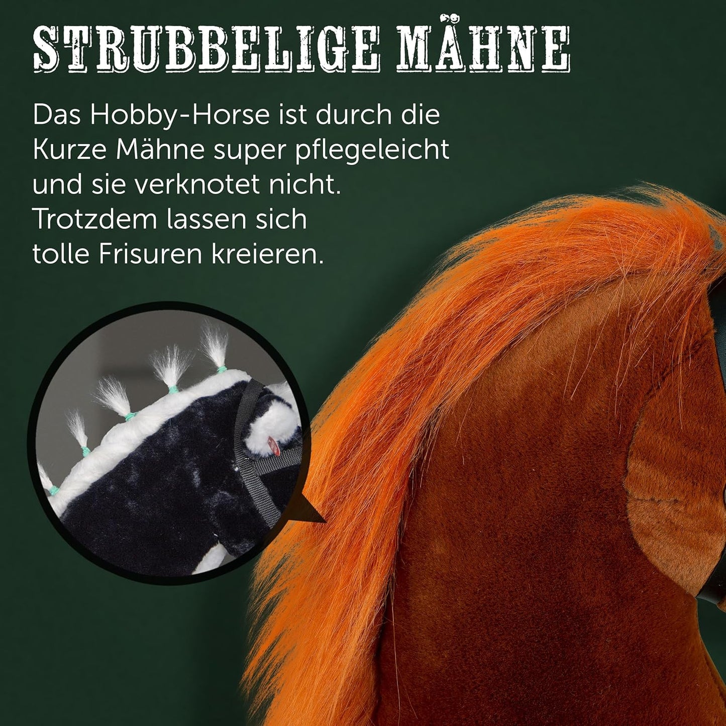 Hobby Horse mit Halfter & Trense für Kinder, Merle / Medium