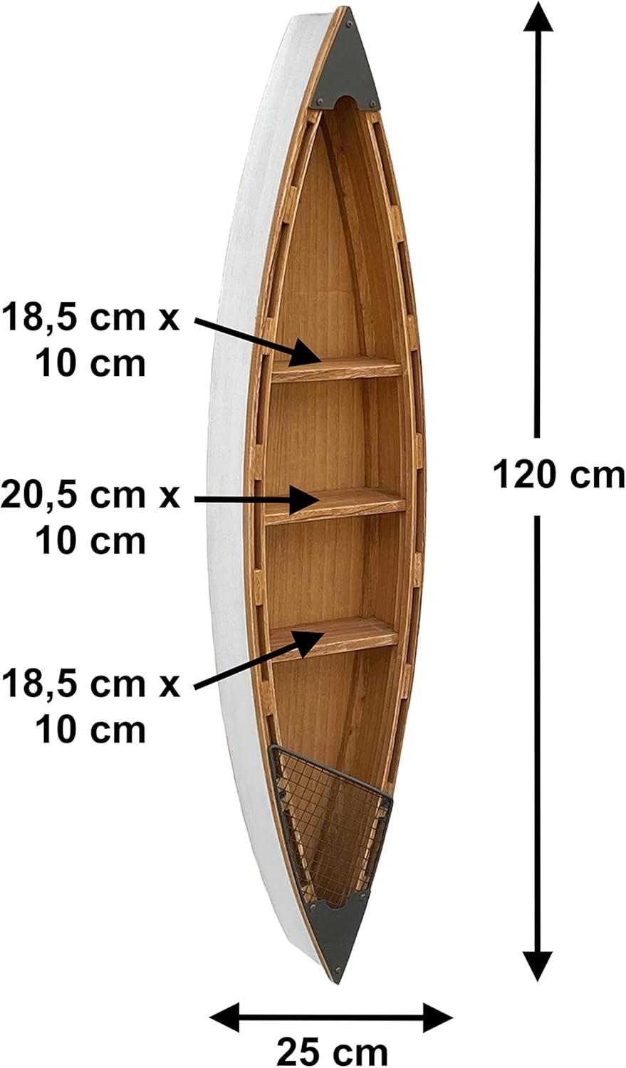 Wandregal in Bootsform