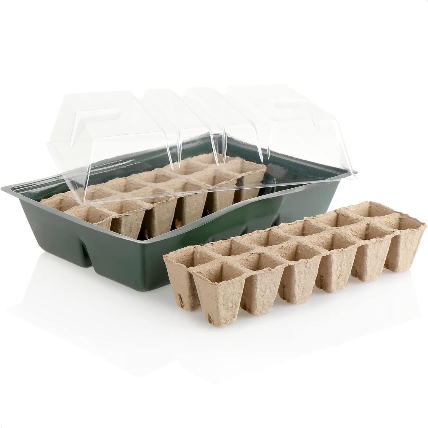 6er-Set Zimmergewächshäuser, 6x Zimmergewächshaus - Schwarz/Braun