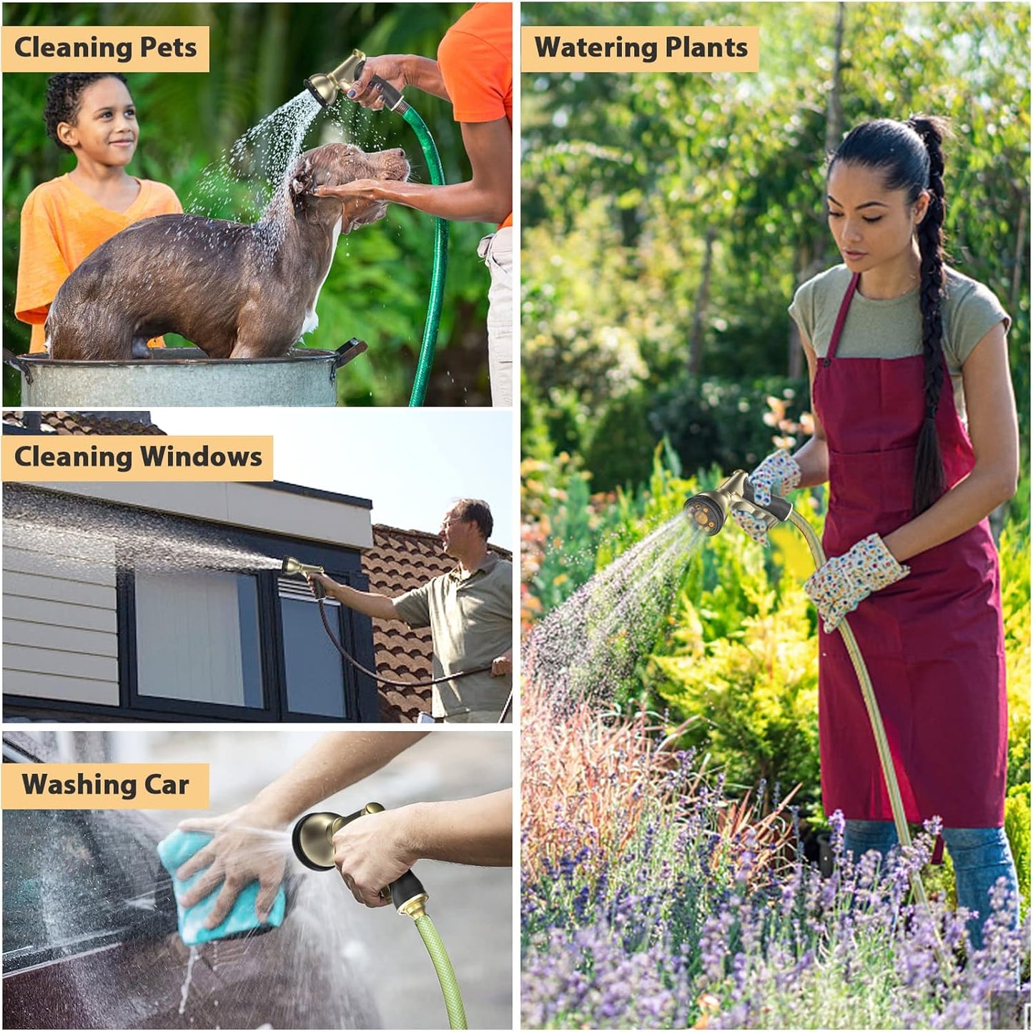 Garten Handbrause mit vielseitiger Sprühfunktion, Garten Handbrause