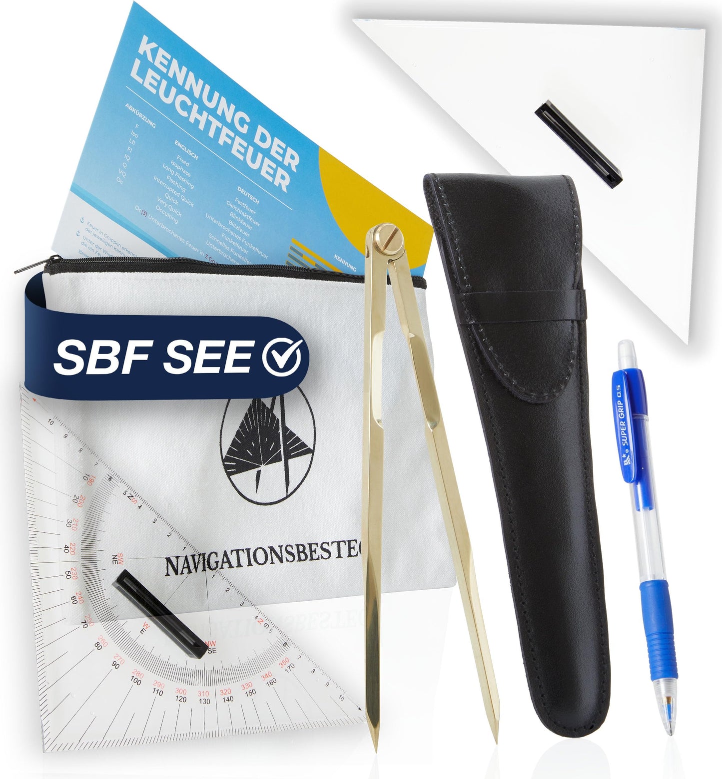 Navigationsbesteck-Set für Sportbootführerschein, 26 cm