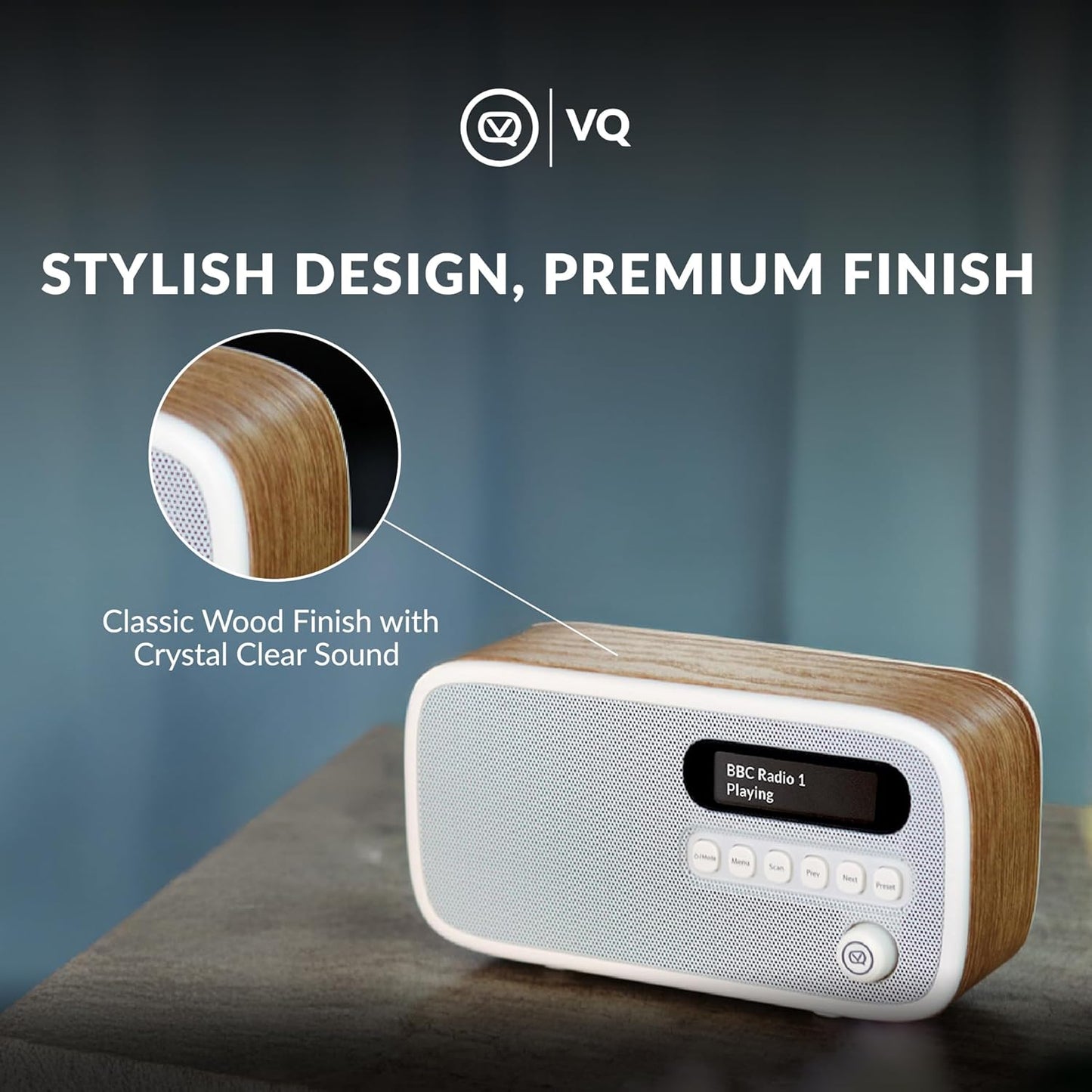 Dexter Radio DAB+ mit FM und LCD Display, Eiche Holzern