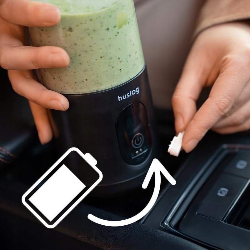 Portable Blender TO GO 315W HUS1026, Schwarz 8.2 cm x 8.2 cm x 30 cm