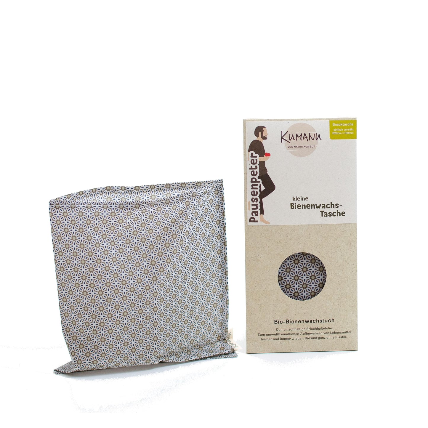 Bio-Bienenwachstuch Snacktasche Pausenpeter, Retro