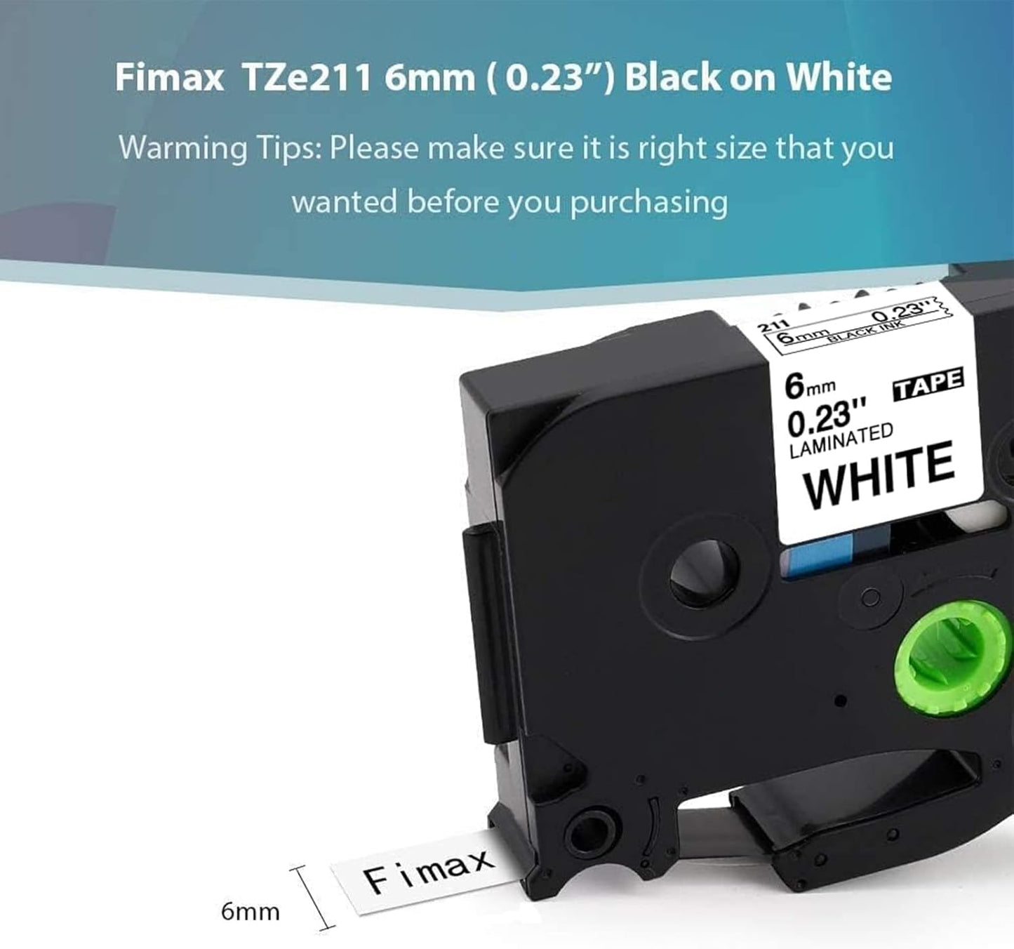 Ersatz-Etikettenband für Brother P-touch, TZ-211 (Packung mit 5)|6mm