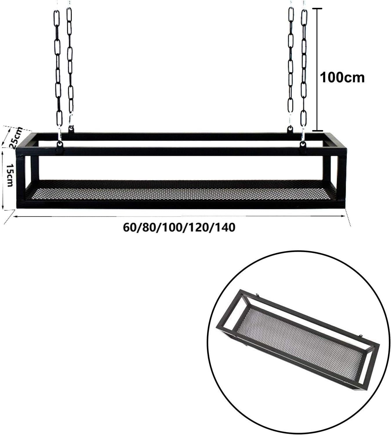 Deckenregal für Küche und Lagerung, 80×25×15cm