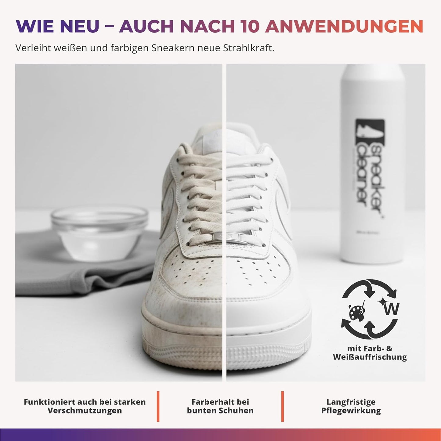 Schuh-Reinigungsset mit Bürste & Tuch, Komplett-Set