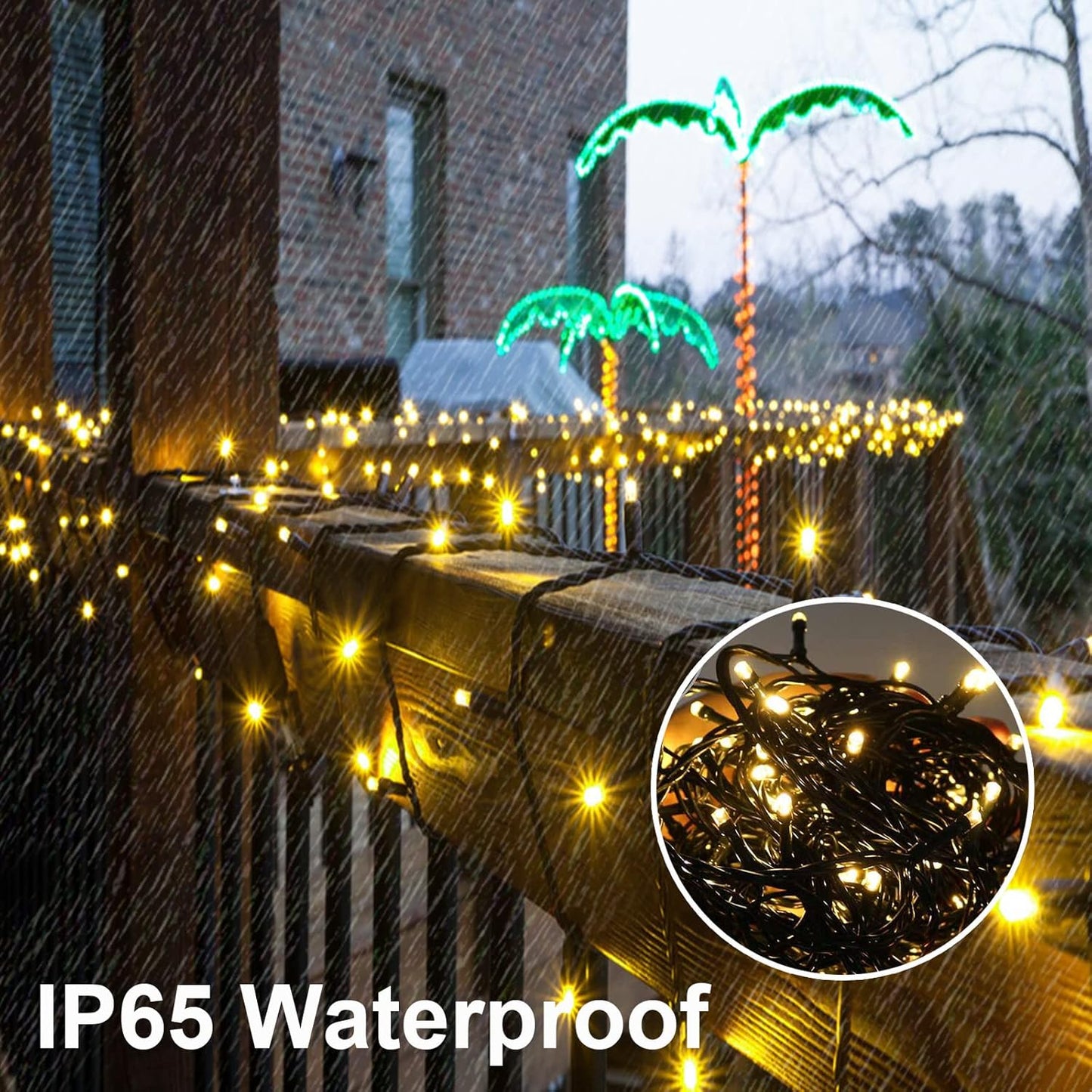 LED-Lichterkette (30M, 300 LEDs, 8 Modi) mit Timer, 30M Warmweiss