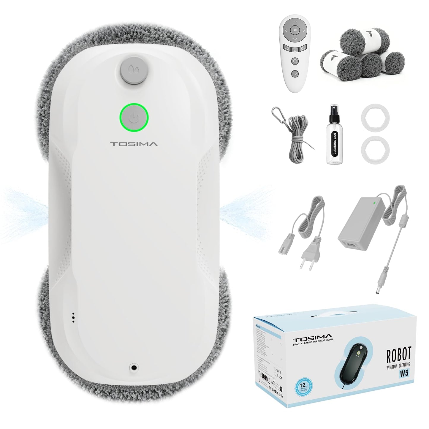 W5 Fensterputzroboter mit Ultraschall-Sprühfunktion, Weiss-w5