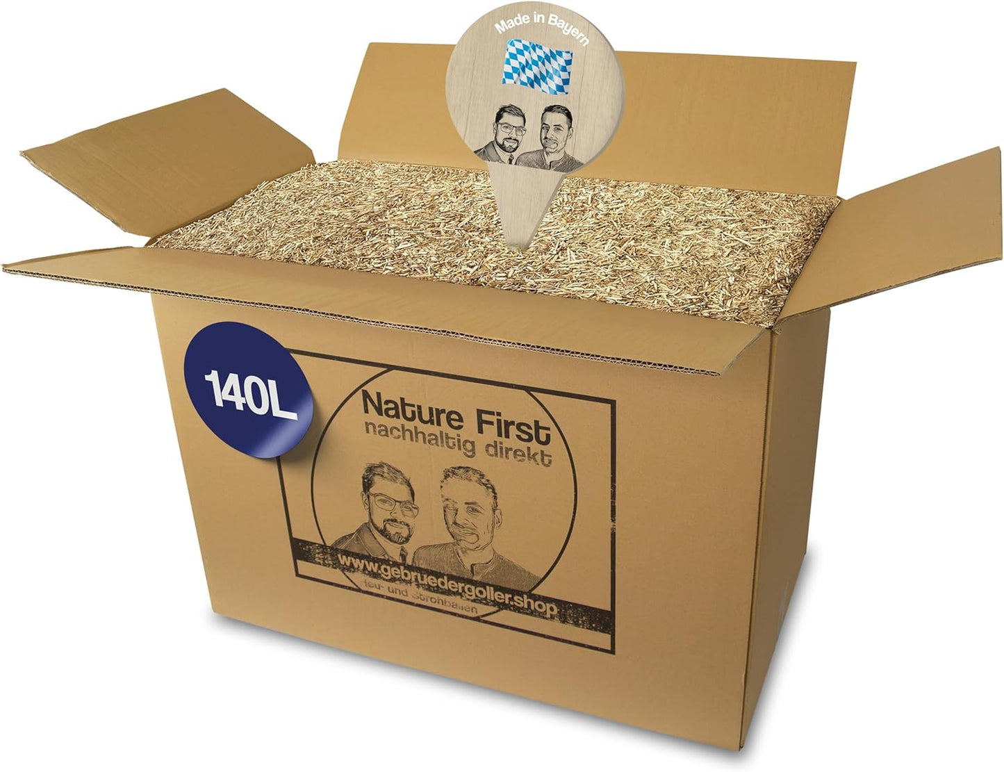Bio Miscanthus Kleintierstreu 140L, staubarm & saugstark, 140 Liter Karton