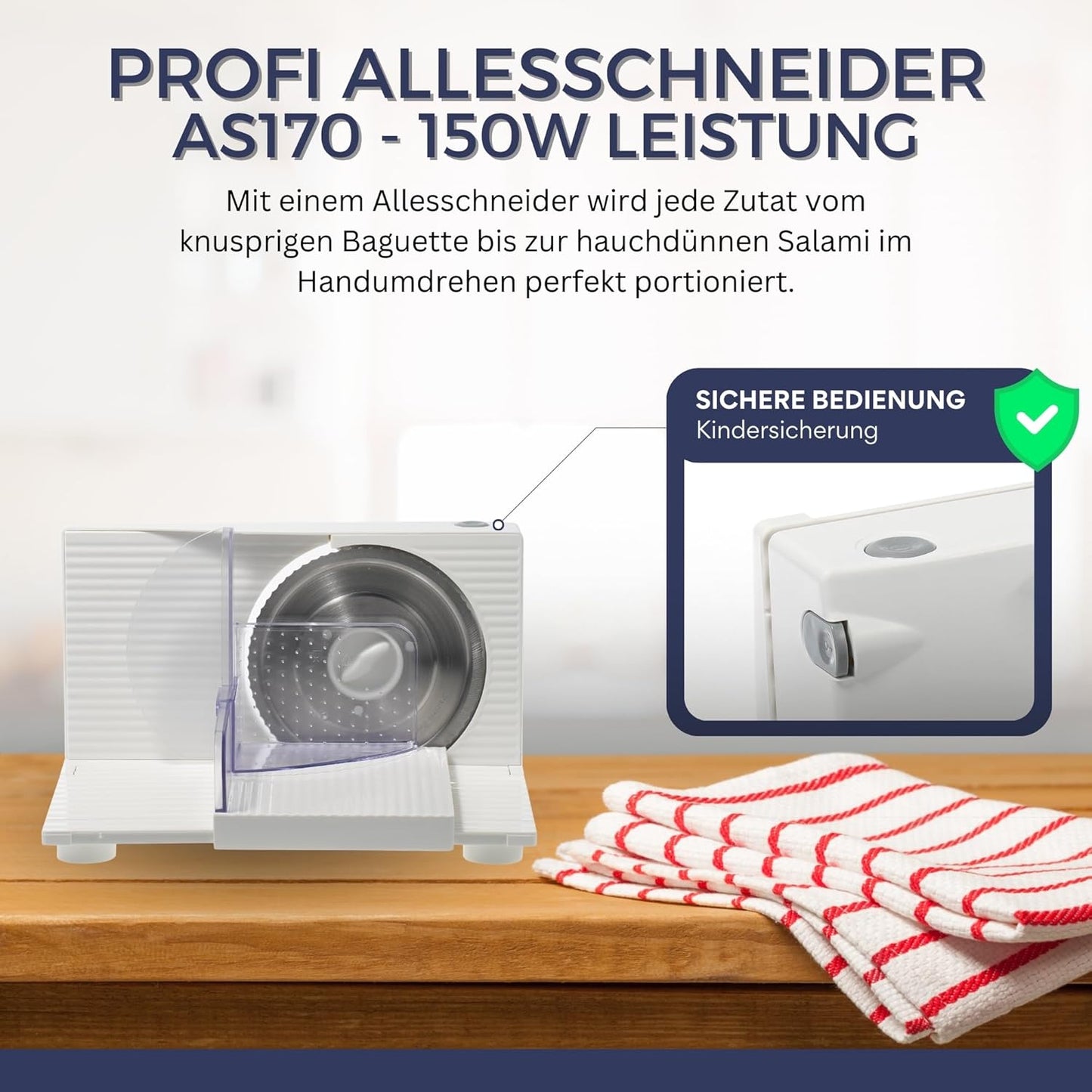 Allesschneider AS170 klappbar mit Edelstahlmesser