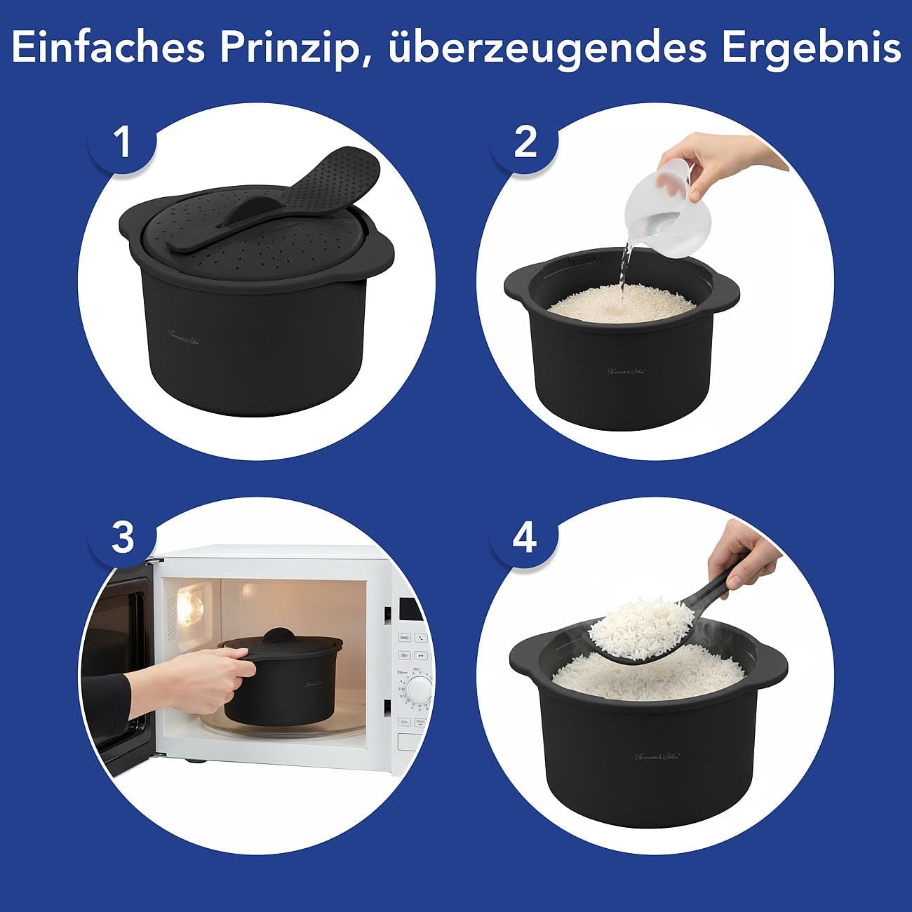 Mikrowellen-Reiskocher-Set (2 Stück, 2,5 Liter)