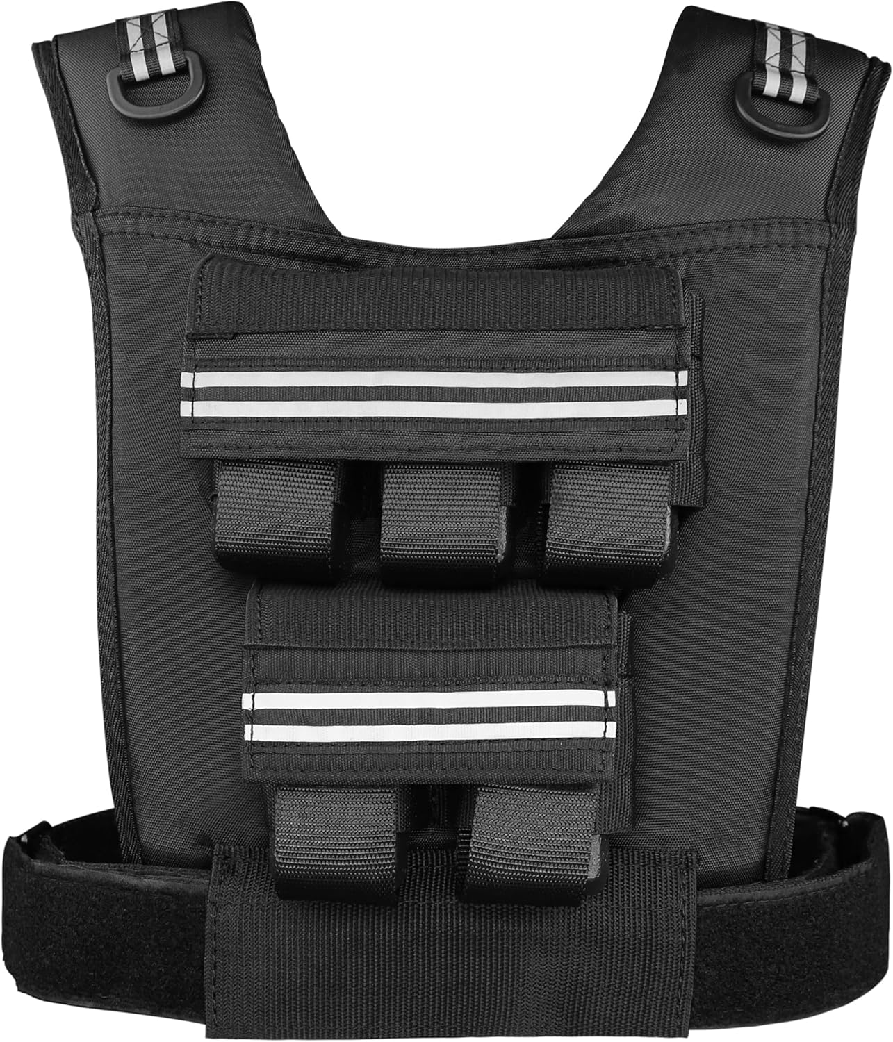 Verstellbare Gewichtsweste mit Reflektoren, Schwarz - 10kg