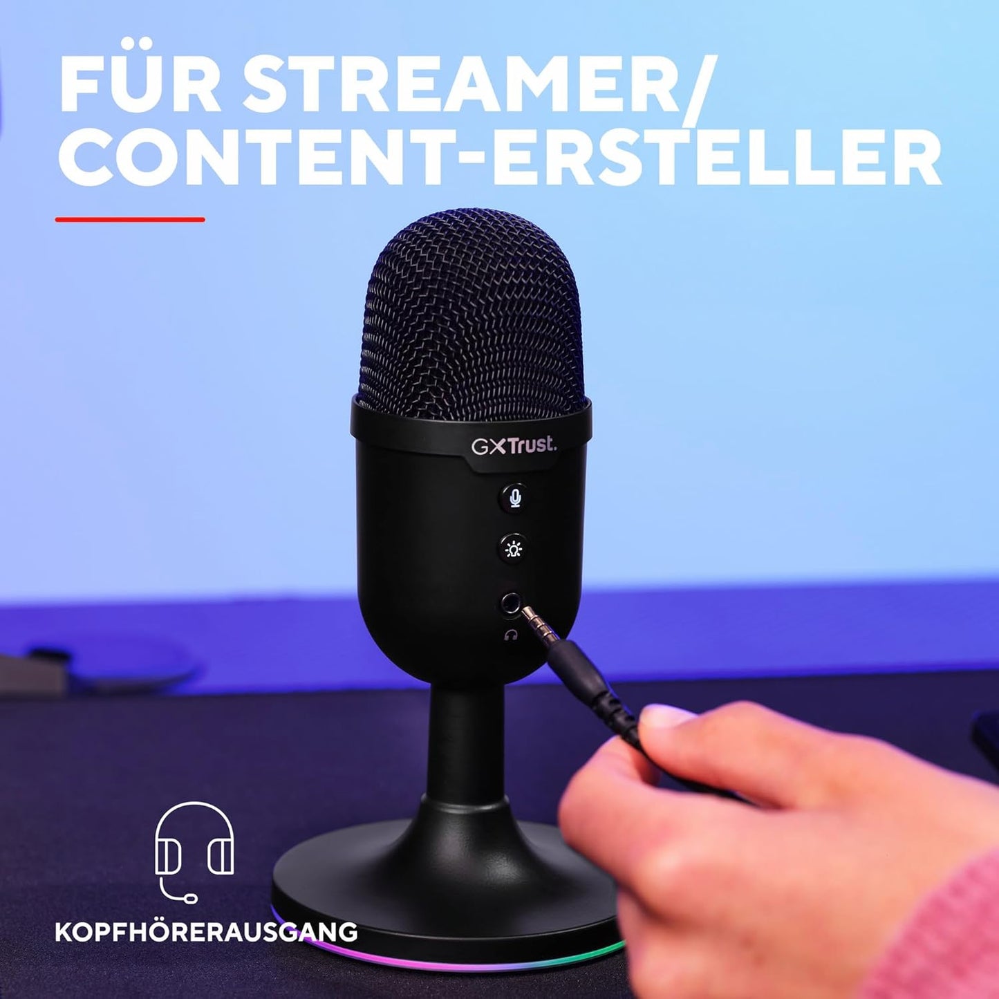 USB Streaming Mikrofon GXT 236 Yami für PC & Podcast, Schwarz