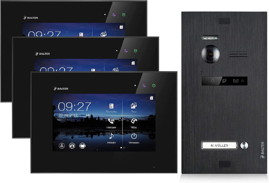 EVO Video Türsprechanlage mit 7" Touchscreen, 3 Monitore Ohne App
