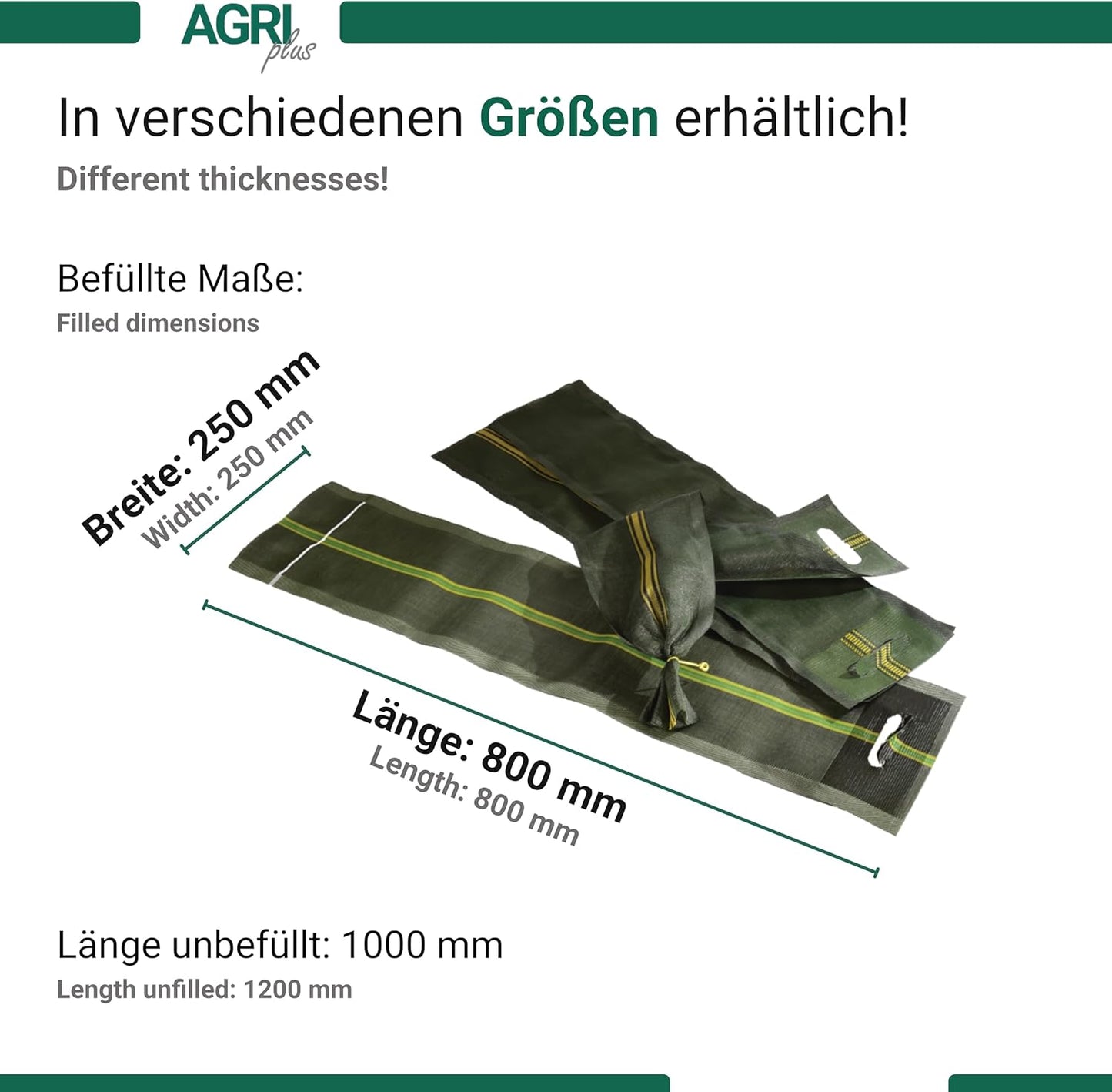 Silo-Sandsäcke mit Griff für Hochwasserschutz, 20 250x800/1000mm