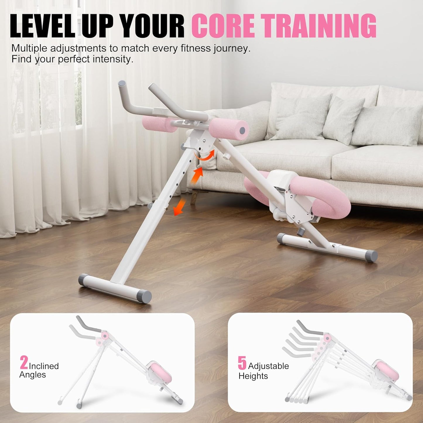 Verstellbarer Bauchtrainer, Rosa