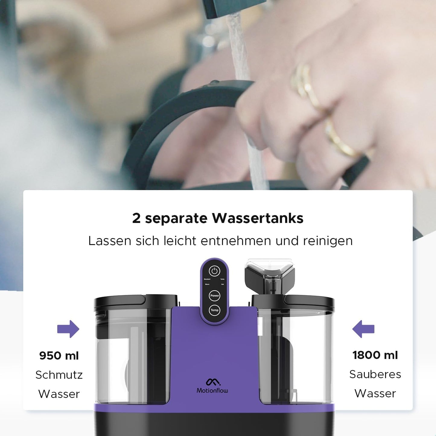 Teppich- und Polsterreiniger mit Heizfunktion, Schwarz