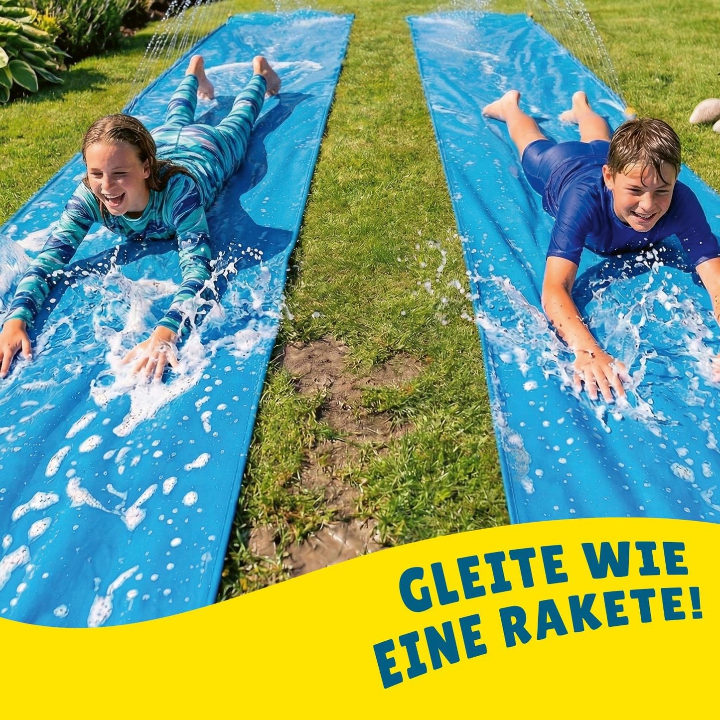 XXL Wasserrutschmatte-Set (20 m) mit Naturseife, 2 Slip'n Slide + Seife