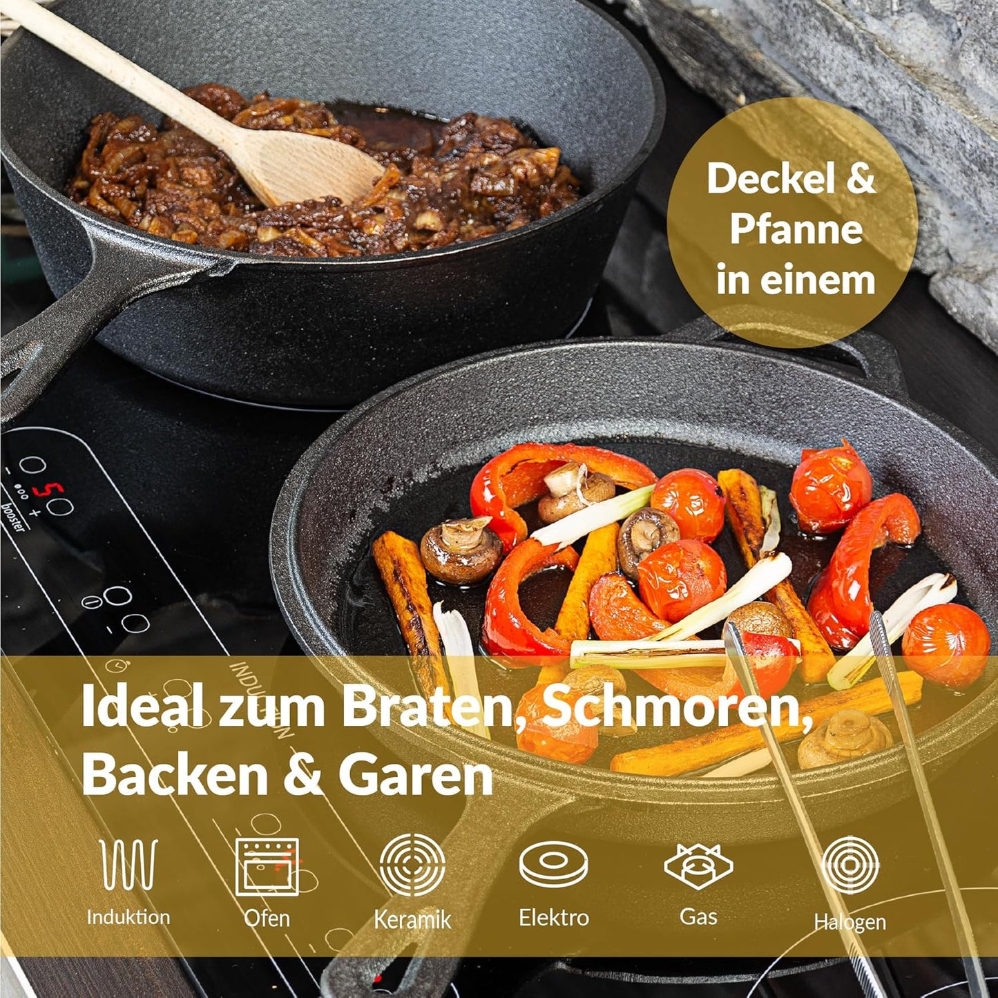 2in1 Brotbackform mit Gärkorb, 3L 2 in 1