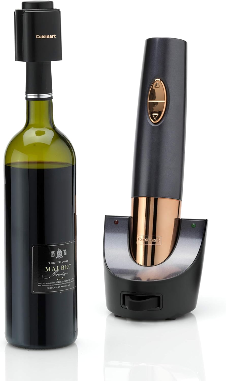 Automatischer Weinöffner mit Vakuumiergerät, Weinöffner + Vakuumiergerät Mitternachtsgrau & Kupfer