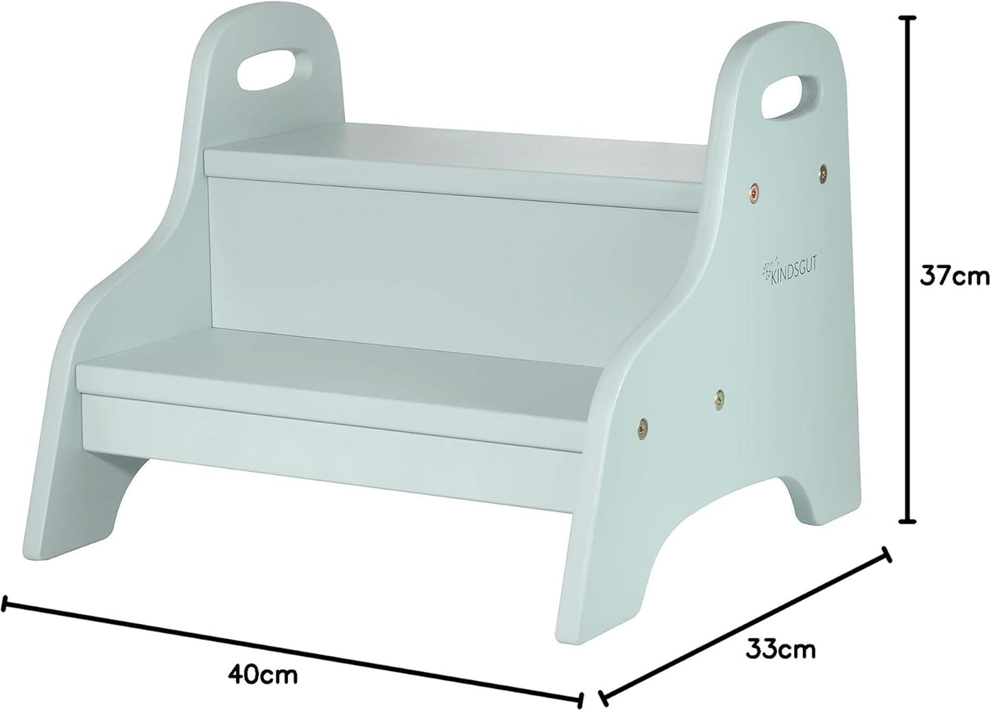 Holztritt-Hocker mit 2 Stufen für Kinder, Wassergrün